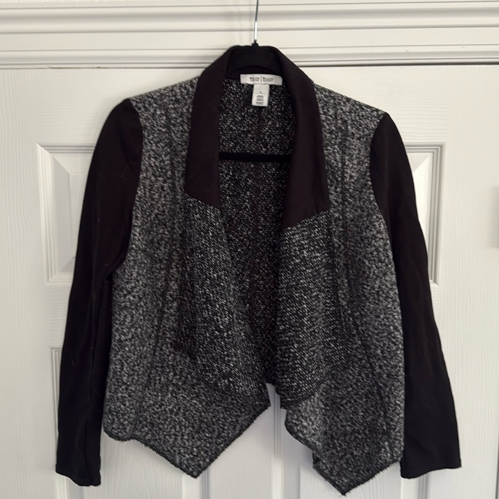 White House Black Market Black and White Knit Jacket